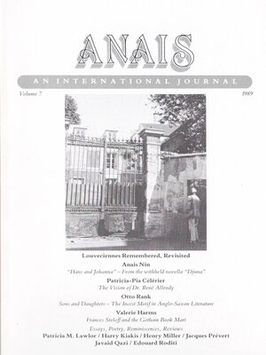 cover image of ANAIS: An International Journal, Volume 7